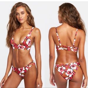 RVCA Bloom Swim Set Pink Floral Medium NEW